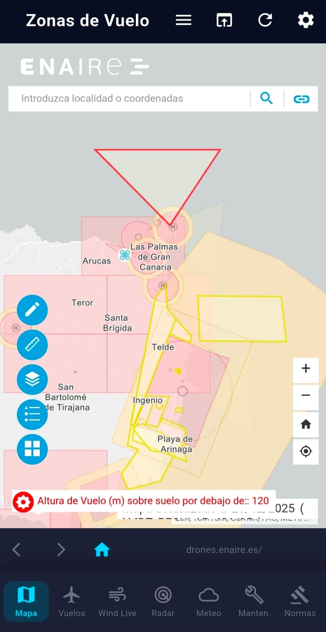 Mapa de Zonas de Vuelo